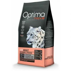 OPTIMANOVA Cat Adult GF Salmon & Potato sausā barība kaķiem ar lasi un kartupeļiem 8kg