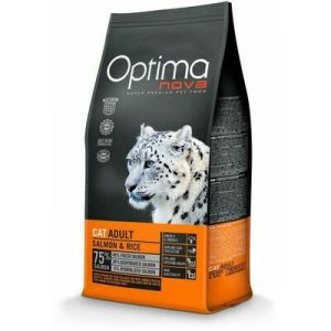 OPTIMANOVA Cat Adult Salmon & Rice  sausā barība kaķiem ar lasi un rīsiem 8 kg