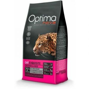 OPTIMANOVA Cat Exquisite Chicken & Rice sausā barība izvēlīgiem kaķiem ar vistu 2 kg