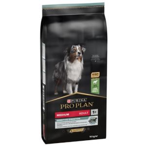 Pro Plan Medium Adult Sensitive Digestion barība vidējo šķirņu suņiem ar jēru 14kg