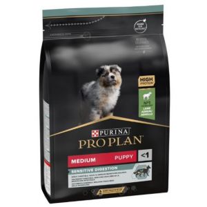 Pro Plan Medium Puppy Sensitive Digestion barība vidējo šķirņu kucēniem ar jūtīgu gremošanu , jērs 3kg