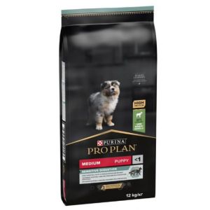 Pro Plan Medium Puppy Sensitive Digestion barība vidējo šķirņu kucēniem ar jūtīgu gremošanu , jērs 12kg