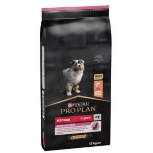 Pro Plan Medium Puppy Sensitive Skin barība vidējo šķirņu kucēniem ar jūtīgu ādu , lasis 12kg