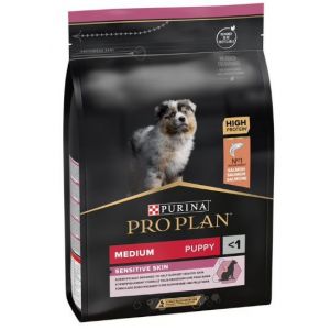 Pro Plan Medium Puppy Sensitive Skin barība vidējo šķirņu kucēniem ar jūtīgu ādu , lasis 3kg